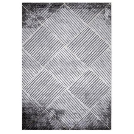 PISOS 9 x 13 ft. Matrix Geometric Area Rug, Gray PI1706211